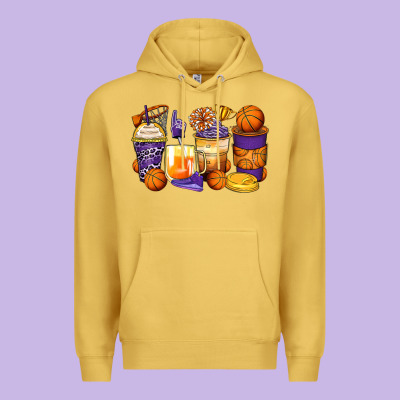 Basketball Coffee Cups Premium Hoodie Designed By Zillion Design Studio
