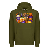 Army Green basketball coffee cups Premium Hoodie - Zillion Design Studio