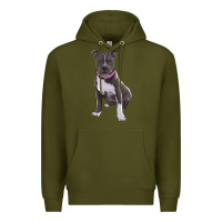 Army Green pitbull Premium Hoodie - RanaPortraitStore