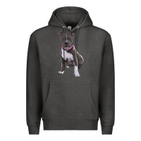 Charcoal Heather pitbull Premium Hoodie - RanaPortraitStore