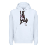 White pitbull Premium Hoodie - RanaPortraitStore
