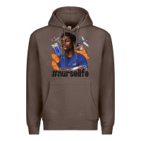 Coffee afro man nurse life Premium Hoodie - texasbilliewilder