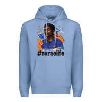 Colony Blue afro man nurse life Premium Hoodie - texasbilliewilder