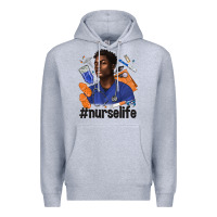 Heather Grey afro man nurse life Premium Hoodie - texasbilliewilder