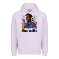 Lilac afro man nurse life Premium Hoodie - texasbilliewilder