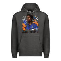 Charcoal Heather afro man nurse life Premium Hoodie - texasbilliewilder