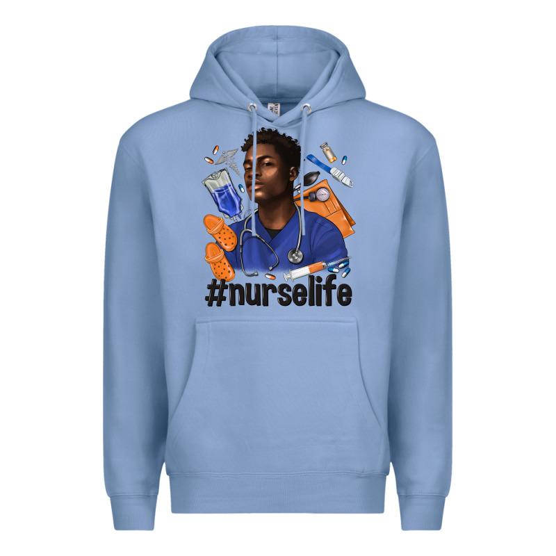 Afro Man Nurse Life Premium Hoodie by texasbilliewilder | Teevron
