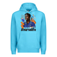 Ocean Blue afro man nurse life Premium Hoodie - texasbilliewilder