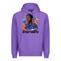 Purple afro man nurse life Premium Hoodie - texasbilliewilder