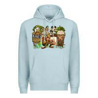 Blue Mist safari cartoon characters coffee cups Premium Hoodie - Zillion Design Studio