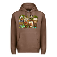 Chestnut safari cartoon characters coffee cups Premium Hoodie - Zillion Design Studio