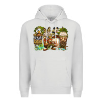Dove Grey safari cartoon characters coffee cups Premium Hoodie - Zillion Design Studio