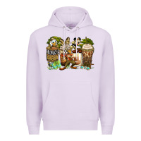 Lilac safari cartoon characters coffee cups Premium Hoodie - Zillion Design Studio