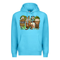 Ocean Blue safari cartoon characters coffee cups Premium Hoodie - Zillion Design Studio