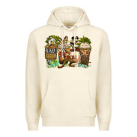 Sandshell safari cartoon characters coffee cups Premium Hoodie - Zillion Design Studio