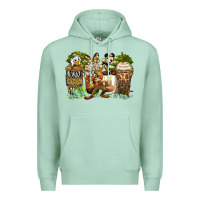 Seafoam safari cartoon characters coffee cups Premium Hoodie - Zillion Design Studio