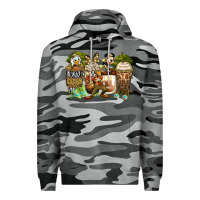 Slate Camo safari cartoon characters coffee cups Premium Hoodie - Zillion Design Studio