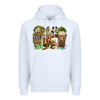 White safari cartoon characters coffee cups Premium Hoodie - Zillion Design Studio