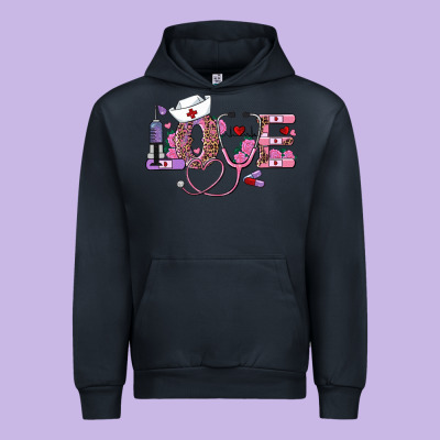 Valentine's Day Nurse Love Urban Hoodie Designed By Ranaportraitstore