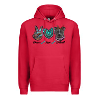 Cardinal peace love pitbull Premium Hoodie - RanaPortraitStore