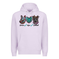 Lilac peace love pitbull Premium Hoodie - RanaPortraitStore