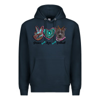 Navy peace love pitbull Premium Hoodie - RanaPortraitStore