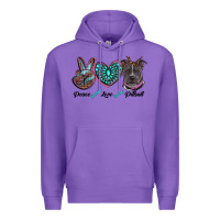 Purple peace love pitbull Premium Hoodie - RanaPortraitStore