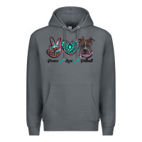 Rock peace love pitbull Premium Hoodie - RanaPortraitStore