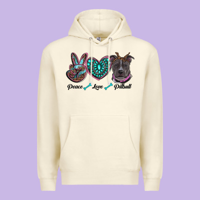 Peace Love Pitbull Premium Hoodie Designed By Ranaportraitstore