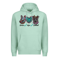 Seafoam peace love pitbull Premium Hoodie - RanaPortraitStore