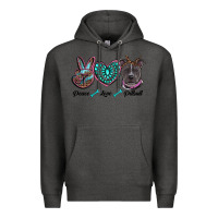 Charcoal Heather peace love pitbull Premium Hoodie - RanaPortraitStore