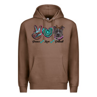 Chestnut peace love pitbull Premium Hoodie - RanaPortraitStore