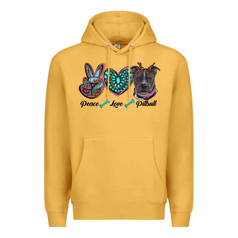 Peace Love Pitbull Premium Hoodie by RanaPortraitStore | Teevron