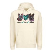Sandshell peace love pitbull Premium Hoodie - RanaPortraitStore