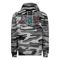 Slate Camo peace love pitbull Premium Hoodie - RanaPortraitStore