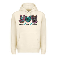 Tofu peace love pitbull Premium Hoodie - RanaPortraitStore