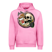 Fuchsia Pink race skull Urban Hoodie - Zillion Design Studio