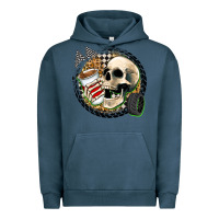 Pigment Midnight Navy race skull Urban Hoodie - Zillion Design Studio