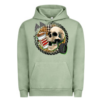 Pigment Oil Green race skull Urban Hoodie - Zillion Design Studio