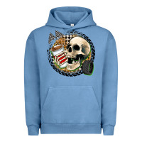 Pigment Pebble Blue race skull Urban Hoodie - Zillion Design Studio