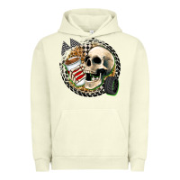 Pigment Pistachio race skull Urban Hoodie - Zillion Design Studio