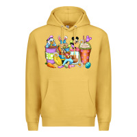 Antique Gold easter cartoon characters coffee cups Premium Hoodie - Zillion Design Studio