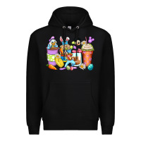 Black easter cartoon characters coffee cups Premium Hoodie - Zillion Design Studio
