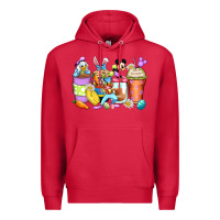 Cardinal easter cartoon characters coffee cups Premium Hoodie - Zillion Design Studio