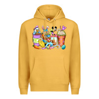 Mustard easter cartoon characters coffee cups Premium Hoodie - Zillion Design Studio
