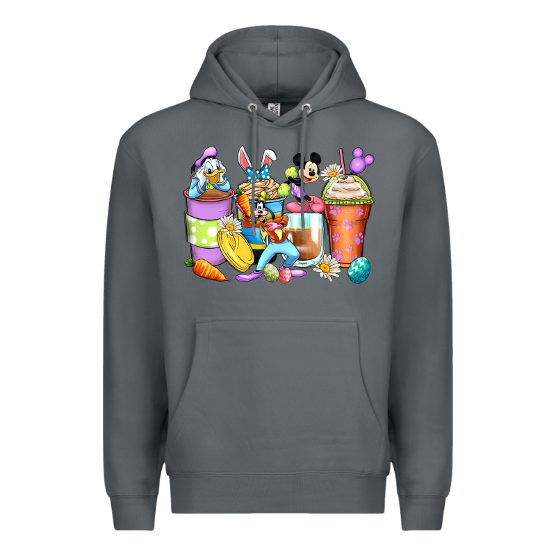 Easter Cartoon Characters Coffee Cups Premium Hoodie by Zillion Design Studio | Teevron