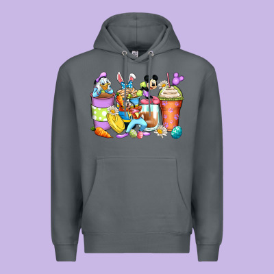 Easter Cartoon Characters Coffee Cups Premium Hoodie Designed By Zillion Design Studio