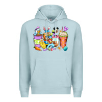 Blue Mist easter cartoon characters coffee cups Premium Hoodie - Zillion Design Studio