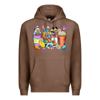 Easter Cartoon Characters Coffee Cups Premium Hoodie | Teevron
