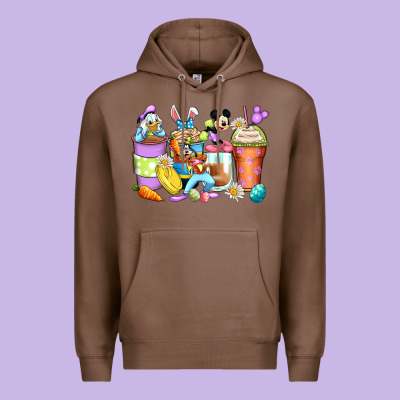 Easter Cartoon Characters Coffee Cups Premium Hoodie Designed By Zillion Design Studio